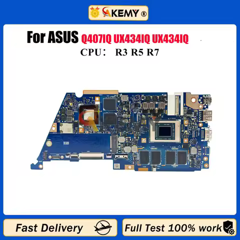 UX434IQ Laptop Motherboard For ASUS ZenBook UX434I Q407IQ UX434IQ Notebook Mainboard With R3 R5 R7 C