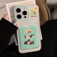 Anti-Fungus Dog Cartoon Card Holder Casing Realme C85 15T 5G C71 C61 C65 Note 60 60Xc63 C75Xc67 C755