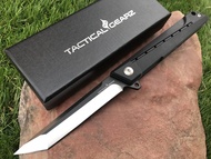 TACTICAL GEARZ Pocket Folding Knife for EDC!, G10 Handle! D2 Steel Tanto Blade! Includes Sheath! (Ny