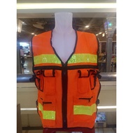 Mesh Vest 6 Pockets Thick Mesh Net Vest 6 Pockets Orange Safety Vest