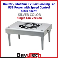 Router Cooling Single Fan Stackable USB Power Ultra Silent Adjustable Speed 800~2000RPM for ASUS AC3