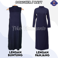 Baju Manset Gamis Tangan Panjang & Tanpa Lengan Wanita Kerah Leher Turtle Neck Polos Dalaman Perempu