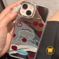 Cute Puppy Mirror Phone Case For Realme 14 14X 13 12 11 Pro Plus 12X 11X 9 2 9i 7i Note 60 Narzo 50A