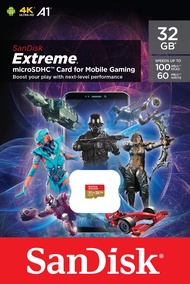 32GB Extreme for Mobile Gaming microSD UHS-I Card - C10, U3, V30, 4K, A1, Micro SD - SDSQXAF-032G-GN