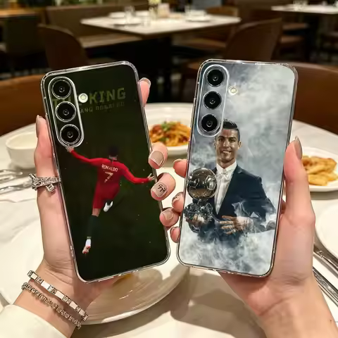 The King Cristiano Ronaldo Clear Hard Phone Case For Samsung A71, A70, A52, A51, A40, A30,Transparen