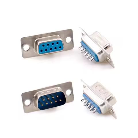 10pcs RS232 DB9 Connector 9 Pin 2 Row Solder Type Plug D-SUB Male Female Plug Socket Connector
