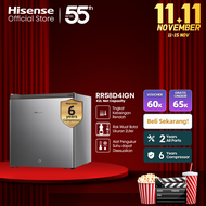 Hisense Kulkas Mini Bar Kulkas 1 Pintu - RR58D4IGN FS (Refrigerator) Lemari Es Portable  - Silver 【N