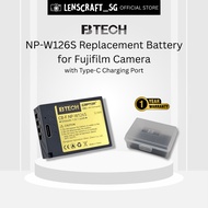 FBTECH Captor NP-W126S Replacement Battery for Fujifilm Camera with Type-C Charging Port [Free Case]