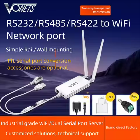 VONETS WiFi Serial Server VAP11S-232 UART TTL Level Converter RS232 RS485 RS422 to RJ45 Network Port