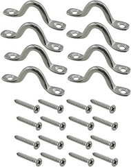 SQXBK 8PCS 50x5mm M5 Pull Buckle Spike U Saddle Hump Back Rope Buckle Silver 316 Stainless Steel Boa