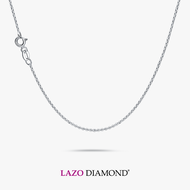 LAZO DIAMOND 9k White Gold Rolo Chain Necklace