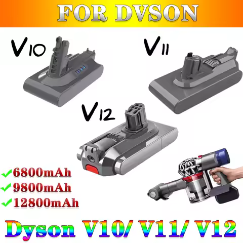 ✅Upgraded For Dyson 12800mAh 21.6V/25.2V Li-ion Battery Replacement Compatible with Dyson V10 V11 V1