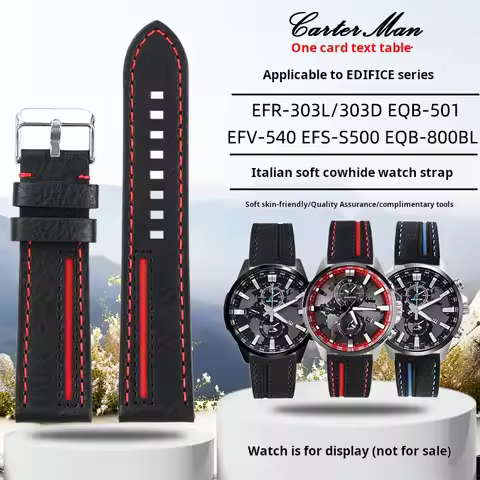 Fashion dermis Watch strap For Casio EFR-303L/303D EFV-540 EFS-S500 Italy cowhide Man Black blue yel