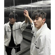 Ceiling, Daigou Grade Balaniegas b Home All-Match Stand-Up Collar 3B Jacket Catwalk White Strip Patc