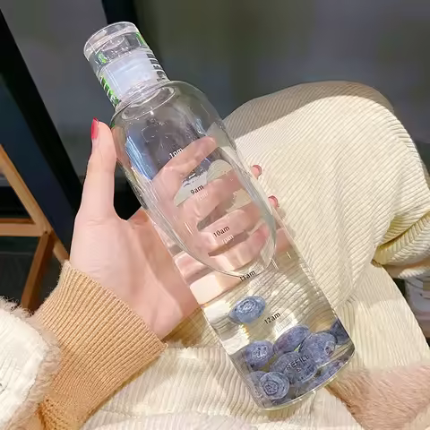 500/750mllucenc Ins Creative Girls Water Bottle Plast Cups High Sense Style Drinking Bottle Plast Sc