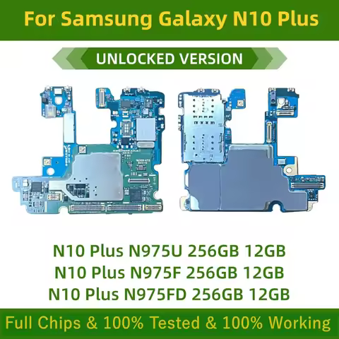 Fully Tested Unlocked For Samsung Galaxy Note 10 Plus N975F N975U N975FD Logic Board Note10 plus N97
