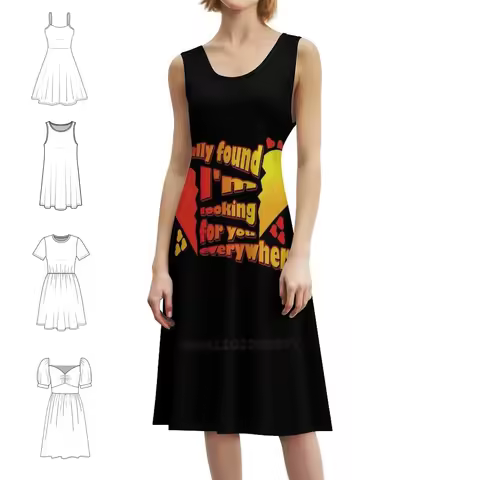 Valentine'S Day 2023 Finally Found I'M Looking For You Bohemian Sleeveless Dress For Women Print Bea