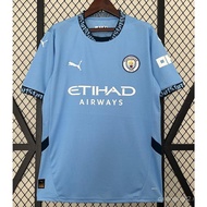 202524/25 Manchester Home Football Jersey HAALAND Men's Blue Fan Version Football Jersey
