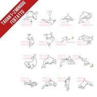 Basic Tattoo Lasts 5-7 Days Temporary Tattoo whale tattoo Tatto sticker - MZZ 34-49