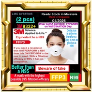 Mask Respirator Topeng 面具 3M 9332A+ FFP3 N99  Highest Filtration in the market 2 pc pack