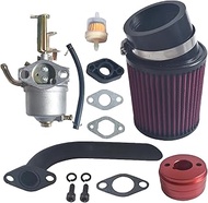 New upgrade Carburetor Carb Red Air Filter Adapter Black Exhaust Pipe Stage 2 Kit for 79cc Predator