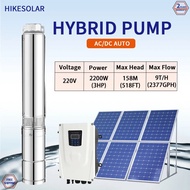 Hybrid Solar Submersible Well Water Pump 3HP Powered Agriculture MPPT Controller Submersible Water P