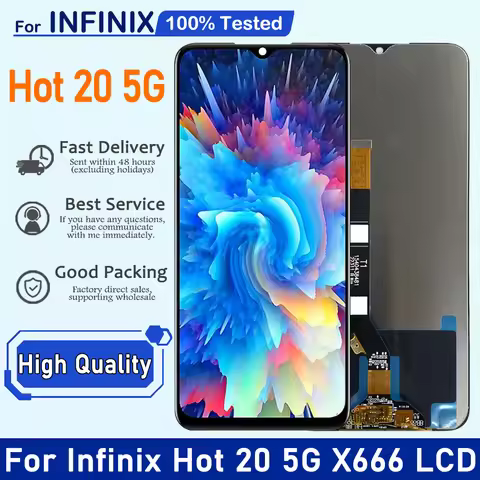 6.58" IPS For Infinix Hot 20 5G LCD Display Touch Screen Digitizer Assembly Replacement For Infinix 