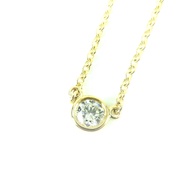 蒂芙尼 (TIFFANY & Co.) Elsa Peretti By the Yard 系列項鍊，18K 金 (AU750)，鑲嵌尺寸約 4.27 毫米，品相極佳。此款項鏈鑲嵌一顆 0.08 克拉鑽