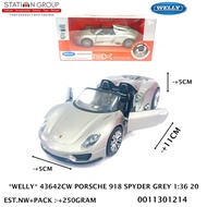 WELLY 43642CW PORSCHE 918 SPYDER GREY 1-36 20 - DIECAST