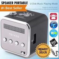 Speaker Mini Portabel FM Radio TF Card Music Box LED Display Panel Perlengkapan Audio Video Pemutar 