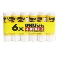 Pack Of 6 Pieces UHU Glue Sticks Size 8.2 Grams/21 Grams White