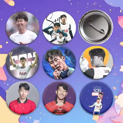 Sonny S-Son Heung-min Football Brooches Cartoon Badge Pins Backpack Hat Accessories Friend Gift