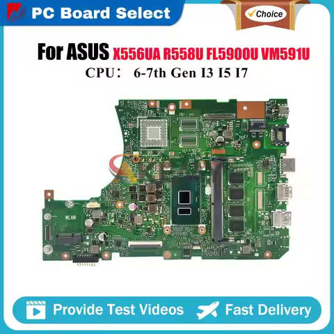 X556UA Laptop Motherboard For ASUS R558U X556UQK X556UV X556UJ VM591U X556UF FL5900U X556U X556UQ X5