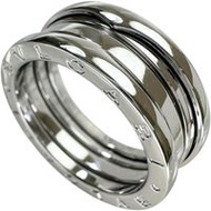Pre-owned BVLGARI B-ZERO1 3-Band Ring in 18K White Gold, 10.3g, Size 59, Women's, Size 19