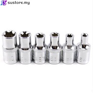 [Super] 6pcs 1/4 Inch Torx Star Female Bit E Socket Set E4 E5 E6 E7 E8 E10 Hand Tools