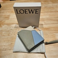 LOEWE Puzzle compact zip walle 短夾 綠/藍/米