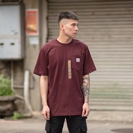 เสื้อยืดคอกลมแขนสั้นผ้าฝ้ายแท้ Carhartt K87 สำหรับผู้ชายและผู้หญิง เสื้อชั้นในสไตล์อเมริกัน เสื้อผ้า