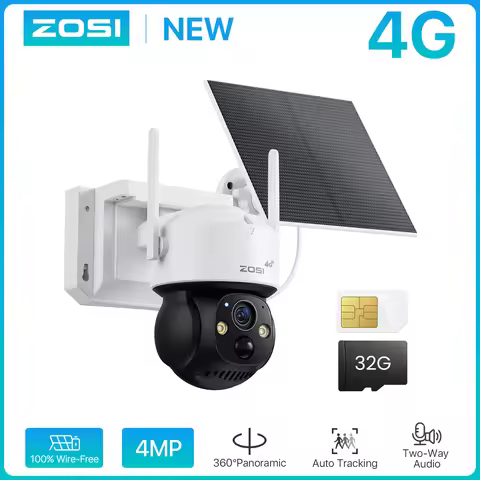 ZOSI 4MP 4G/WiFi Outdoor Battery Camera Solar Charging 15000mAH Waterproof Human Track Home Security