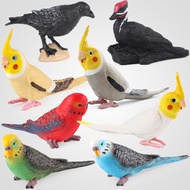 Model simulasi hidupan liar burung macaw, burung, burung hantu salji, hiasan mainan meja belajar kan