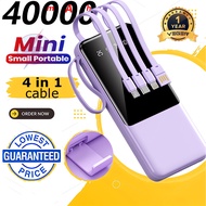 【SG】100% 40000mAh power bank 4 in 1 cable Mini powerbank fast charging With Type c Portable charger