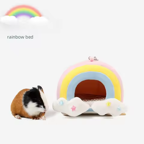 Pet Warm Nest Cute Cartoon Rabbit Squirrel Mini Cage Guinea Pig Nest Animal Nest Winter Rodent//Rat/