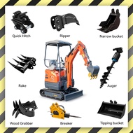 ❥ Ready Stock in Malaysia ❀ Heng Wang ❀ Wide Backhoe Rake, Mini Excavator Rake, Hydraulic Tilt Backh