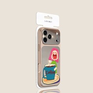 Girl funny coffee Apple casing iphone mirror niche non collision resistant hard case