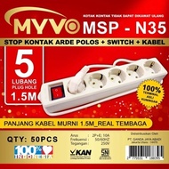 5-Hole SNI Cable Socket + Switch 1.5 Meters / 3 Meters / 5 Meters / 10 Meters