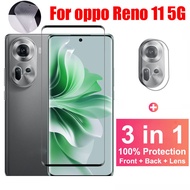 For OPPO Reno 11 3 in 1 9D Tempered Glass Screen Protector For OPPO Reno 11 11F 10 7 8T 8 Z Pro Plus 4G 5G Camera Lens Film &amp; Carbon Fiber Back Film