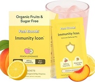 Feel Goods Immunity Icon, Zero Sugar, Vitamin C, A, B, D, E & Zinc, Organic Elderberry, Ashwagandha,