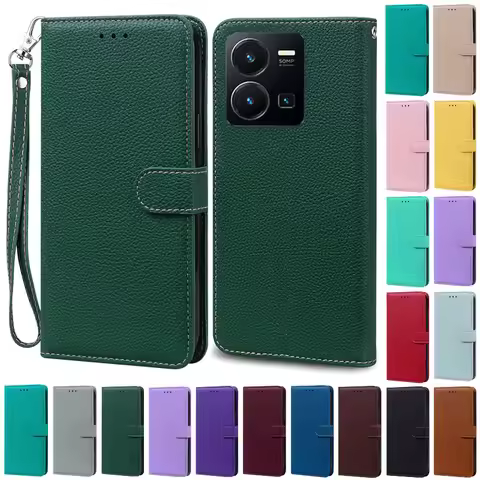 Y35 Case for Vivo Y35 Case Soft TPU Wallet Flip Cover For Vivo Y35 4G 2022 Shockproof Leather Cover 