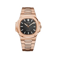 Seiko Mods PP Nautilus Black dial rose gold band & bezel case Seikolex Mechanical watch Automatic wa