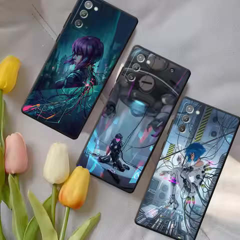 Phone Case for Samsung Galaxy Note 20 Ultra 5G 10 Plus 9 Black TPU Cover Ghost in the Shell Anime M1