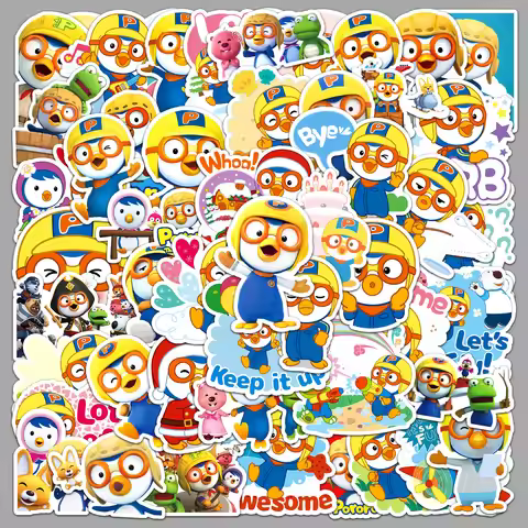 5PCS Pororo Stickers Graffiti Stickers DIY Diary Phone Case Handmade Scrapbook Aesthetic Stickers